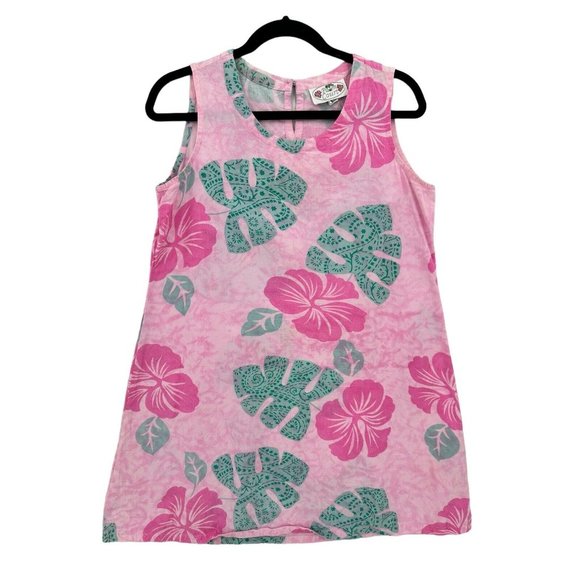 Palm Court Dress Womens M Tropical Floral Beach Vacation Cruise Resort‎ Coastal - Picture 1 of 7